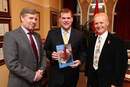 IP managing editor James Anderson, Foreign Minister John Baird and MLI managing director Brian Lee Crowley (L to R).